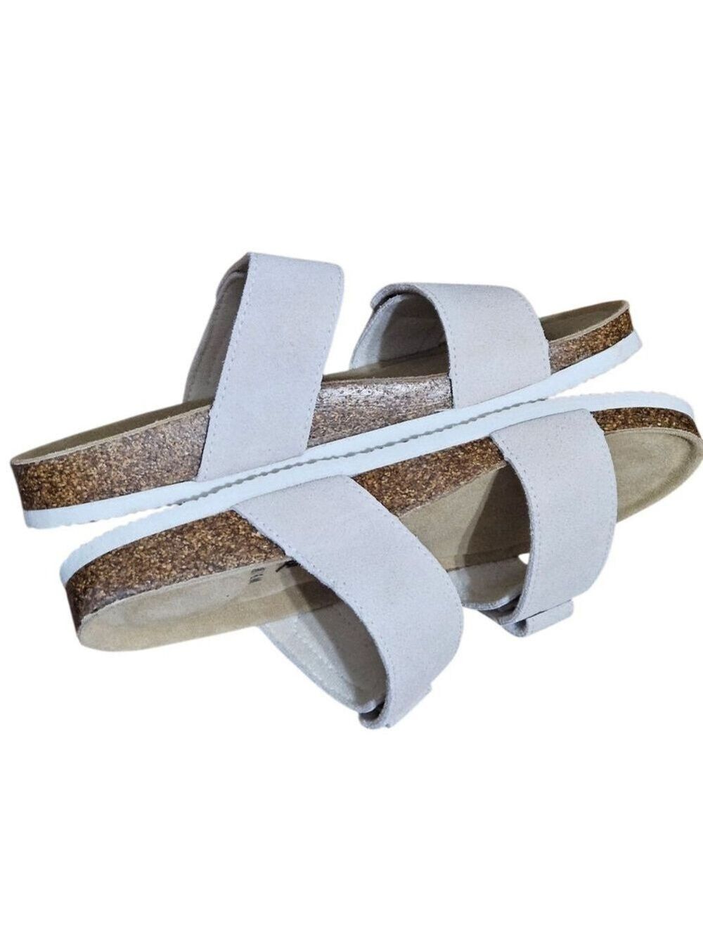 FUNKYMONKEY Beige Unisex Adjustable Double Buckle Slide Sandals Sz 7.5 - Picture 4 of 6